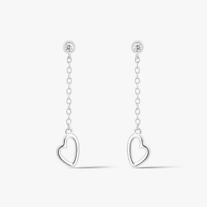 W.KRUK Kolczyki srebrne z diamentami laboratoryjnymi Czułość