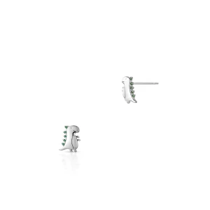 W.KRUK Kolczyki srebrne z dinozaurem