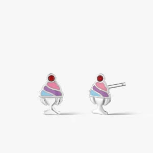 W.KRUK Kolczyki srebrne z emalią