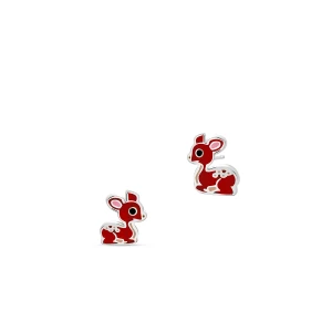 W.KRUK Kolczyki srebrne z kolorową emalią