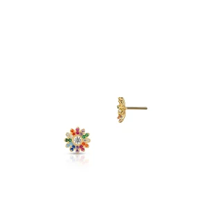 W.KRUK - Kolczyki srebrne z kolorowymi cyrkoniami