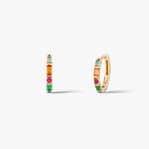 W.KRUK Kolczyki srebrne z kolorowymi kamieniami