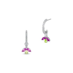 Zdjęcie produktu W.KRUK Kolczyki srebrne z kolorowymi kamieniami Mozaika