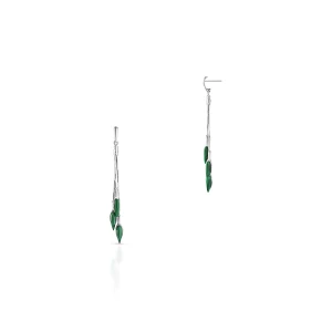 W.KRUK Kolczyki srebrne z malachitem