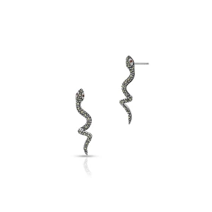 W.KRUK Kolczyki srebrne z markasytami i granatem