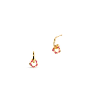 W.KRUK Kolczyki srebrne z motywem kwiatka