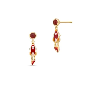 W.KRUK Kolczyki srebrne z motywem rakiety