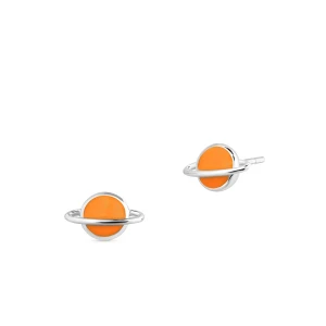 W.KRUK - Kolczyki srebrne z motywem Saturna