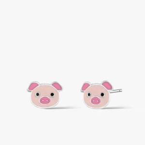 W.KRUK - Kolczyki srebrne z motywem świnki