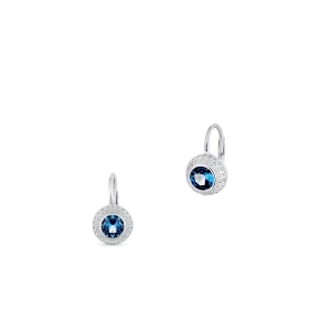 W.KRUK - Kolczyki srebrne z niebieską cyrkonią