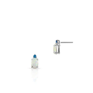 W.KRUK Kolczyki srebrne z opalami i cyrkoniami