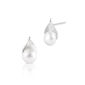 W.KRUK Kolczyki srebrne z perłą