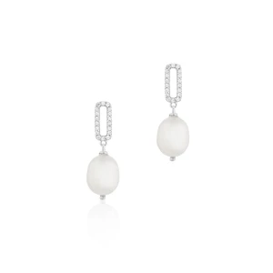 W.KRUK - Kolczyki srebrne z perłami i cyrkoniami