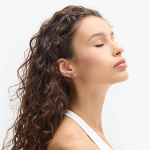 W.KRUK Kolczyki srebrne z różowymi topazami Szekspirowska