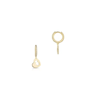 W.KRUK Kolczyki srebrne z serduszkiem i cyrkoniami