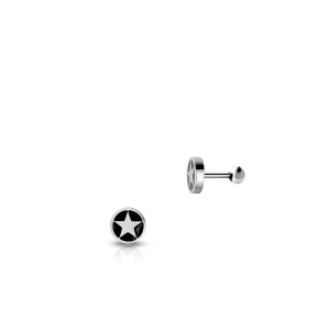 W.KRUK Kolczyki stal z gwiazdką