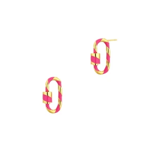 W.KRUK Kolczyki z emaliowanym karabińczykiem Wonderland PICKY PICA