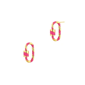 W.KRUK Kolczyki z emaliowanym karabińczykiem Wonderland PICKY PICA