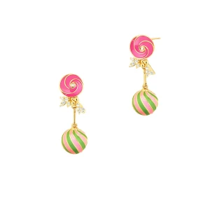 W.KRUK - Kolczyki z kolorową emalią Wonderland PICKY PICA