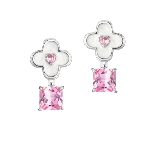 W.KRUK Kolczyki z różowymi cyrkoniami Basics PICKY PICA