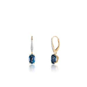 W.KRUK - Kolczyki z topazami London blue