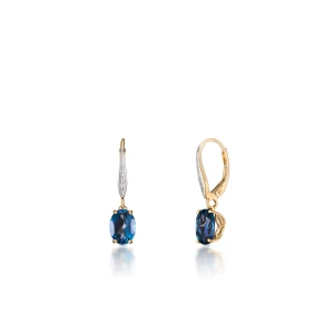 W.KRUK Kolczyki złote z topazami