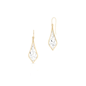 W.KRUK - Kolczyki złote bicolor ażurowe