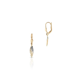 W.KRUK Kolczyki złote bicolor długie