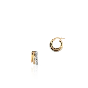 W.KRUK Kolczyki złote bicolor koła