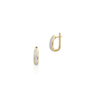 W.KRUK - Kolczyki złote bicolor z brylantami