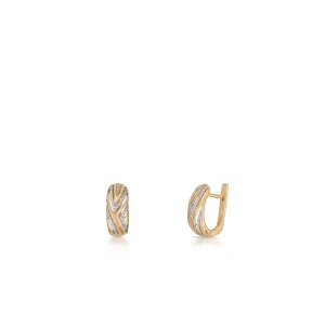 W.KRUK Kolczyki złote bicolor z diamentami