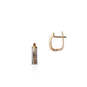 W.KRUK Kolczyki złote bicolor z diamentami