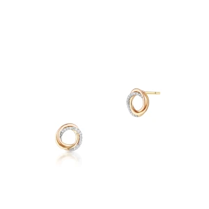 W.KRUK Kolczyki złote bicolor z diamentami