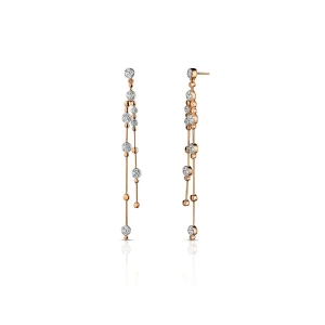 W.KRUK - Kolczyki złote bicolor z diamentami