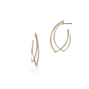 W.KRUK Kolczyki złote bicolor z diamentami