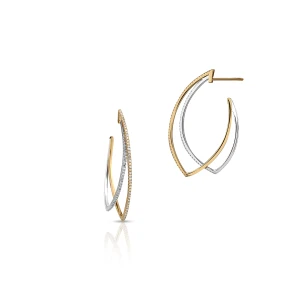 W.KRUK Kolczyki złote bicolor z diamentami