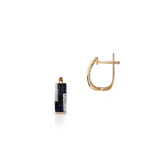 W.KRUK Kolczyki złote bicolor z szafirami i diamentami