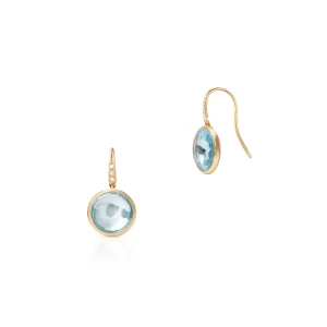 Zdjęcie produktu W.KRUK Kolczyki złote blue topaz i brylanty MARCO BICEGO