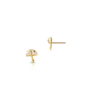 W.KRUK Kolczyki złote grzybki Holy