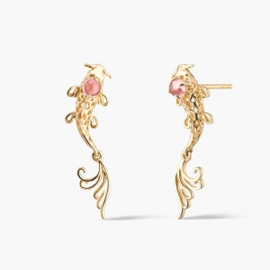 W.KRUK Kolczyki złote KOI