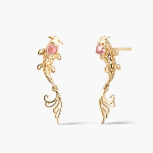 W.KRUK Kolczyki złote KOI