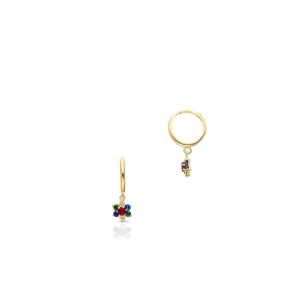 W.KRUK Kolczyki złote koła z cyrkoniami