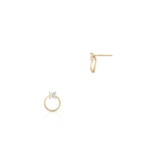 W.KRUK Kolczyki złote kółka z cyrkoniami