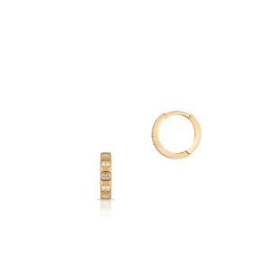 W.KRUK Kolczyki złote kółka z cyrkoniami