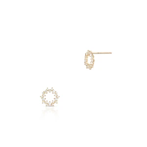 W.KRUK Kolczyki złote kółka z cyrkoniami