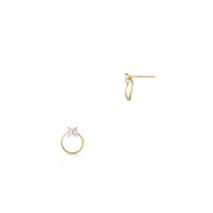W.KRUK Kolczyki złote kółka z cyrkoniami