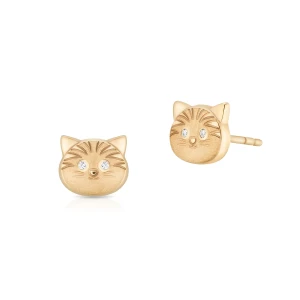 W.KRUK Kolczyki złote kotki