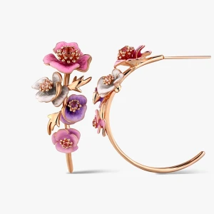 W.KRUK Kolczyki złote Kwiaty Nocy Zawilce