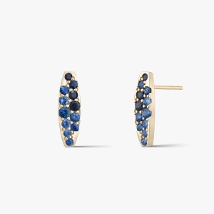 W.KRUK Kolczyki złote Kwiaty Nocy Borówka