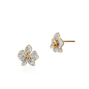 W.KRUK Kolczyki złote orchidee Kwiaty Nocy